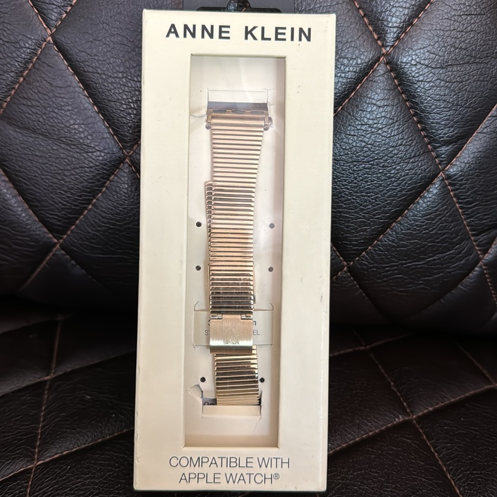 Anne Klein Women's Striped Mesh Bracelet Watch - Picture 3 of 5